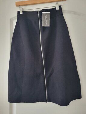 APPARALEL structured black zipper skirt